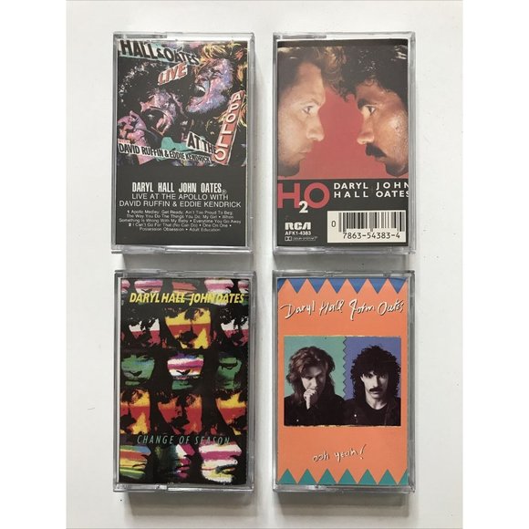 4 Cassette Lot Daryl Hall & John Oates H20 Live Ooh Yeah Change of Season - Picture 1 of 2